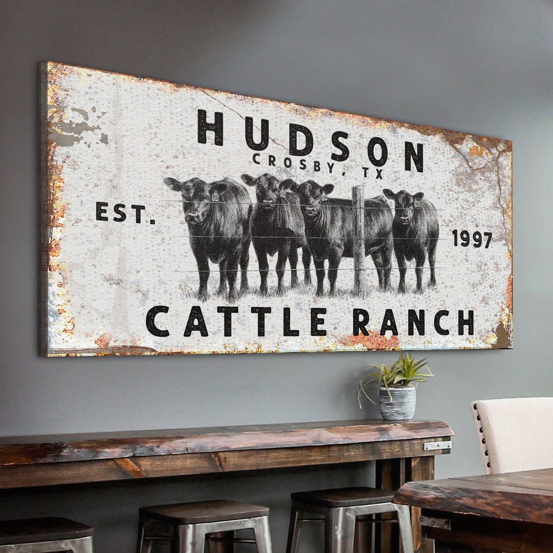 Personalized Cattle Ranch Rustic Sign II