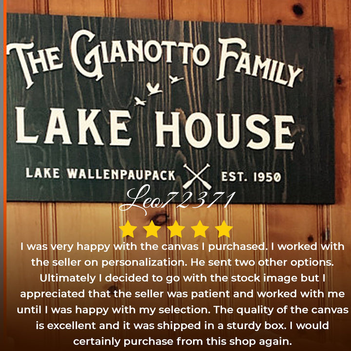 Rustic Family Lake House Sign