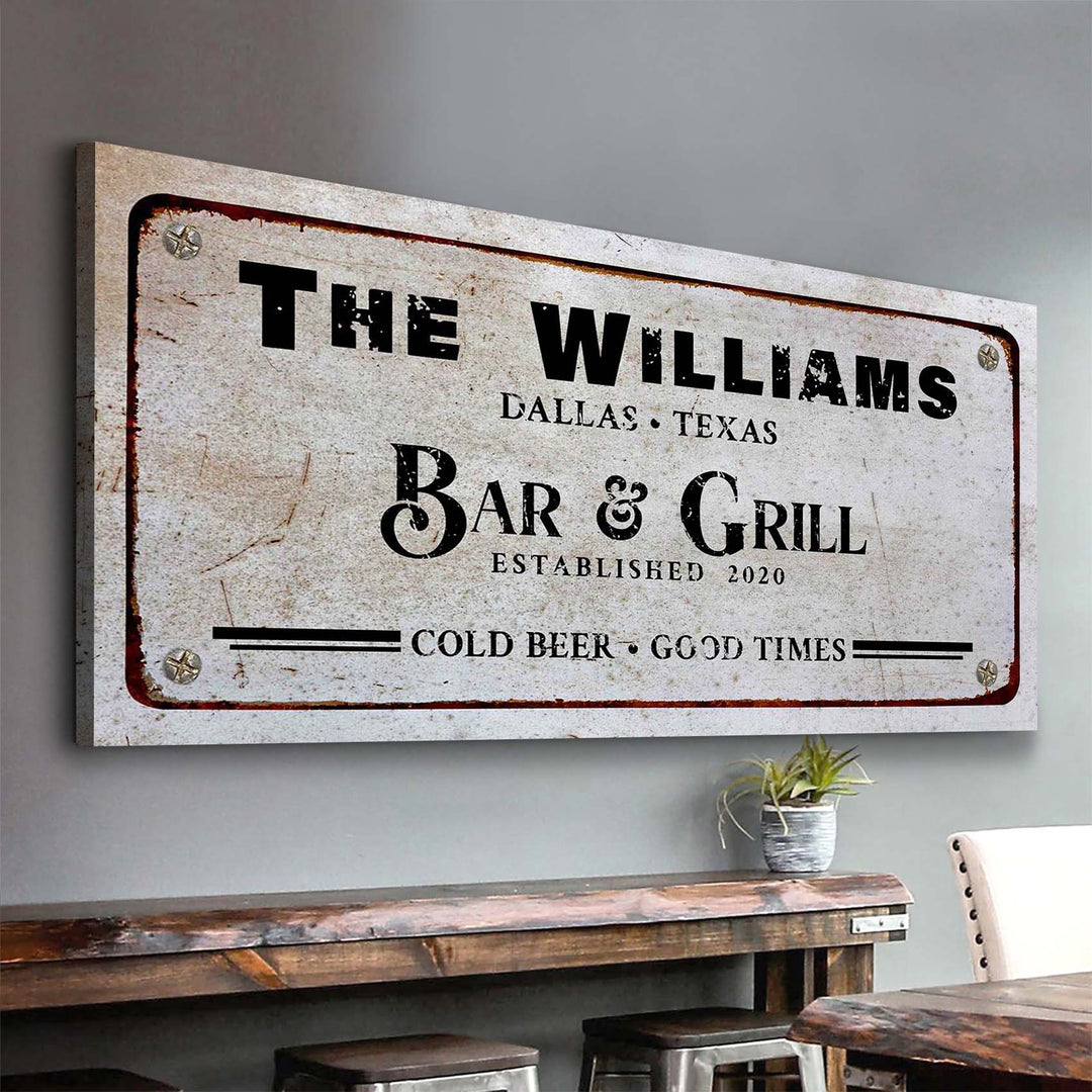 Bar and Grill Sign VII