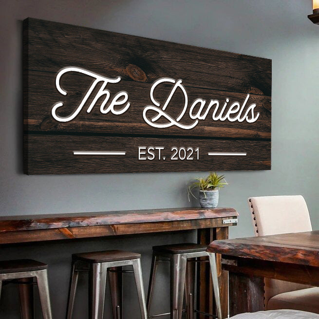 Wooden Family Name Sign