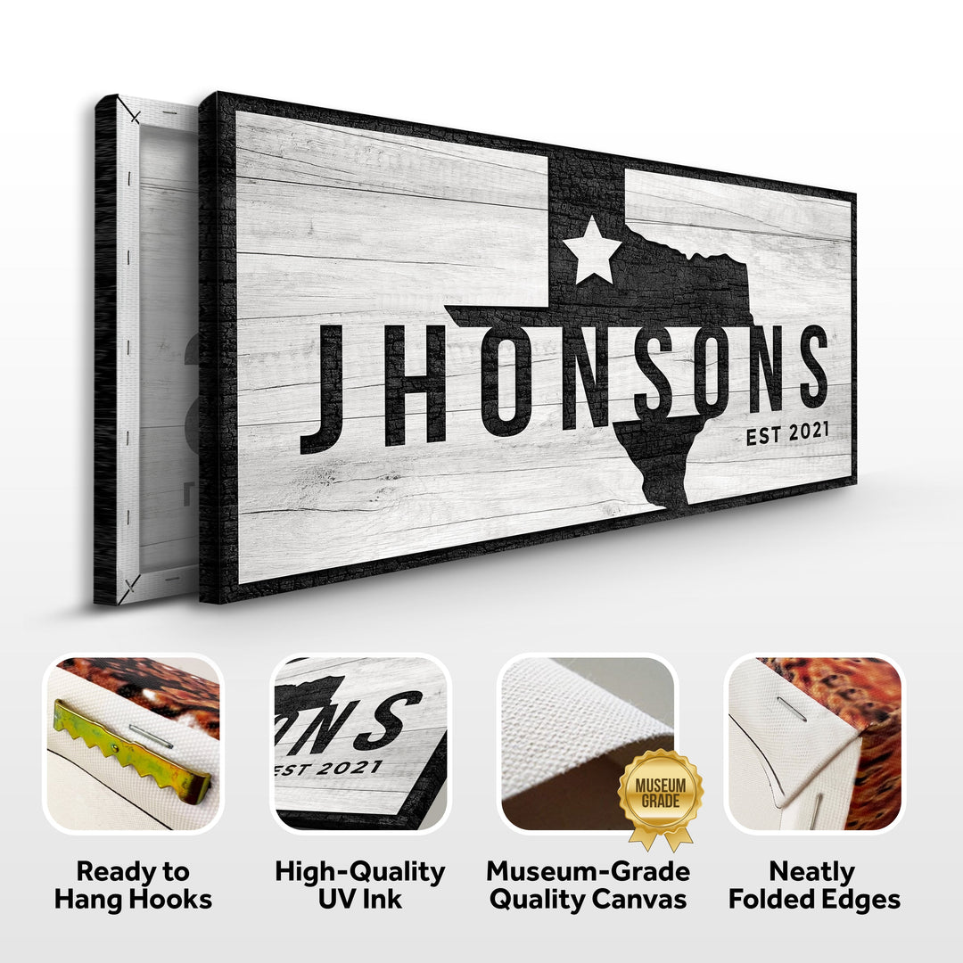 Texas Family Name Sign