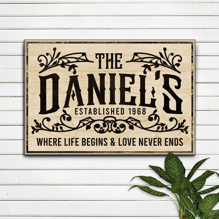Established Last Name Sign V