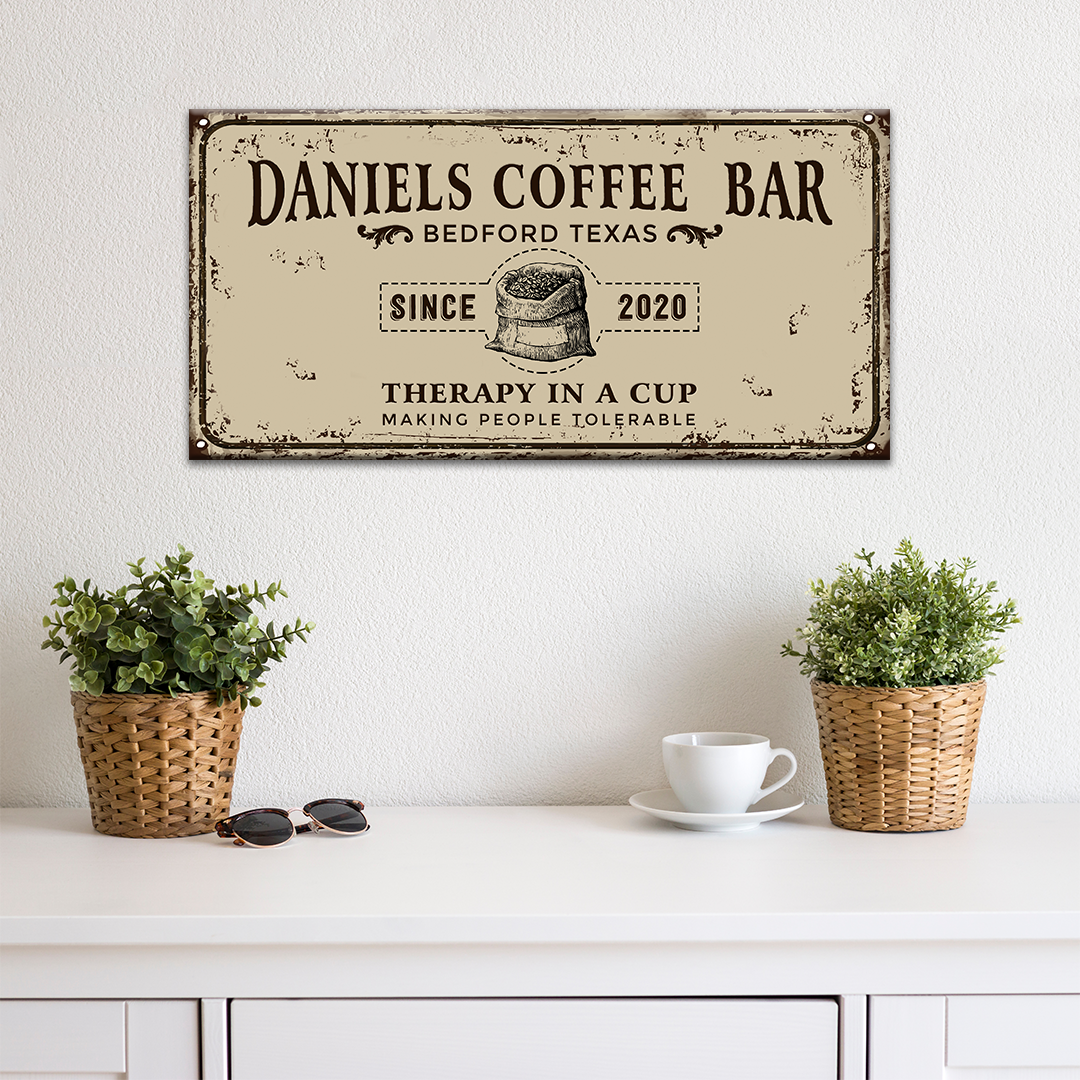 Therapy In A Cup Coffee Bar Sign