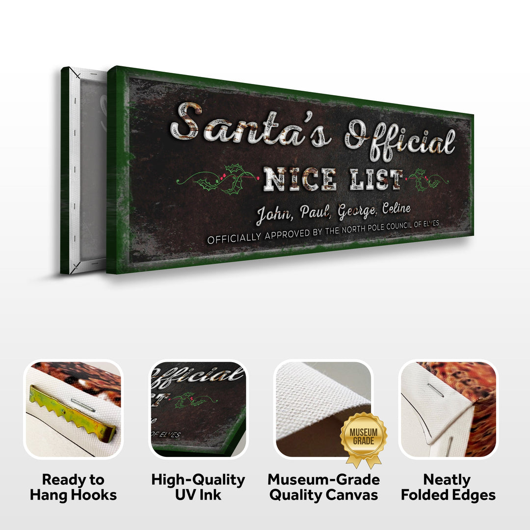 Santa's Official Nice List Sign
