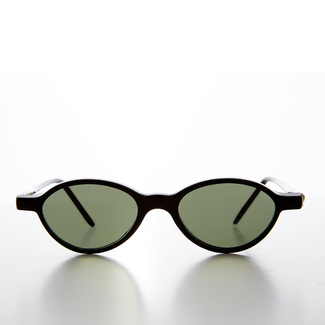 Small Oval Slim Edgy Hipster Vintage 1990s Sunglass -  Payton