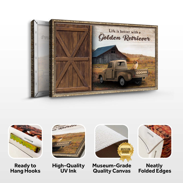 Life Is Better With A Golden Retriever Sign II