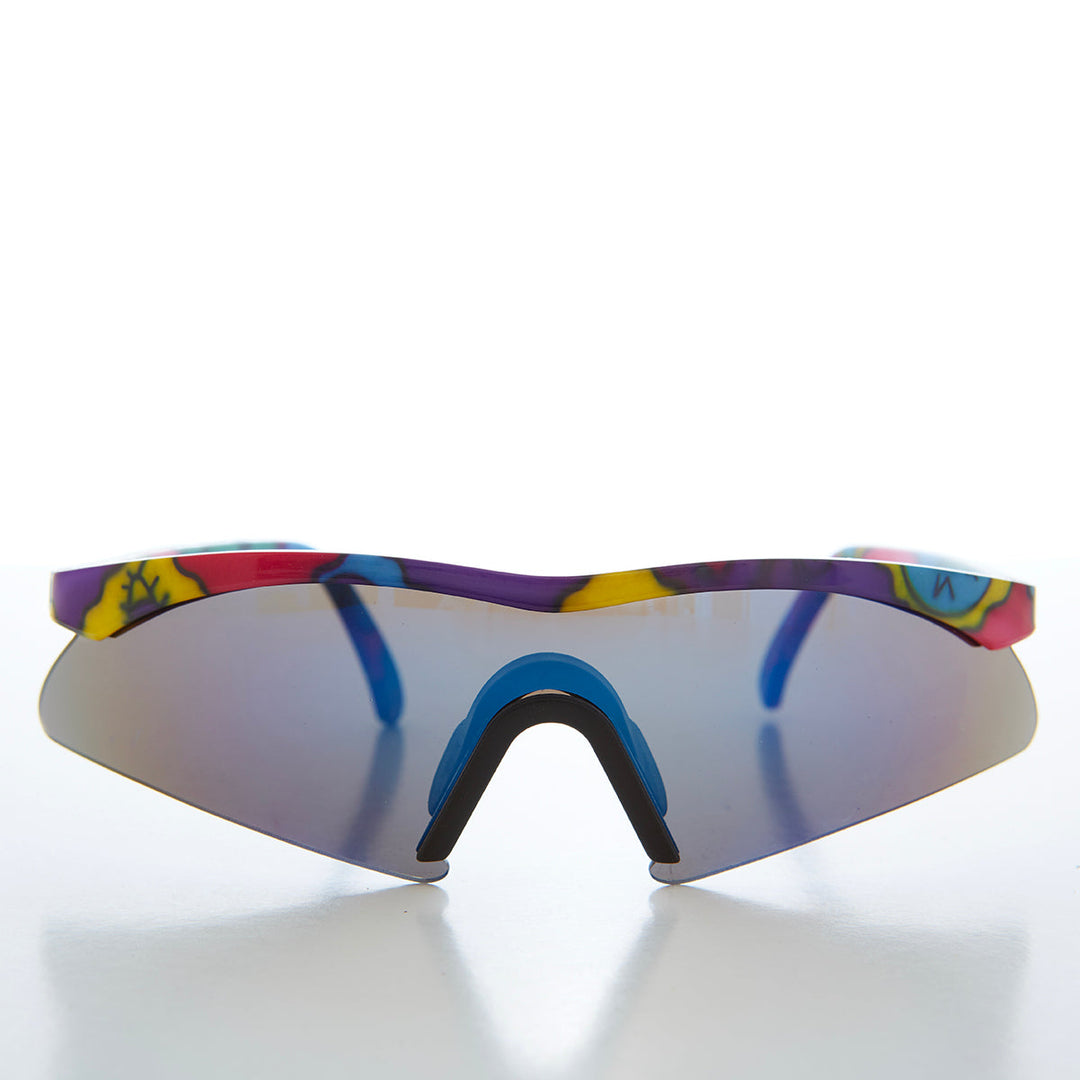 80s Junior Shield Wrap Around Sunglasses - Artie