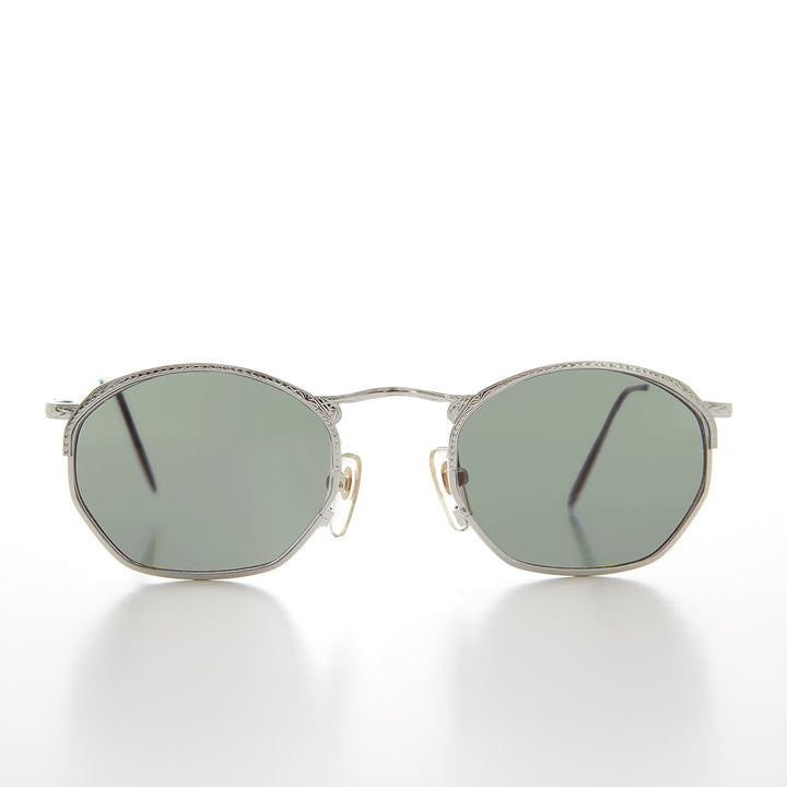 Semi Octagon Unisex Metal Vintage Sunglass  - Onas