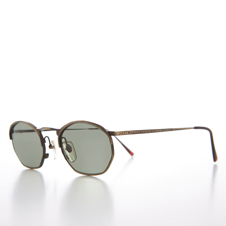Semi Octagon Unisex Metal Vintage Sunglass  - Onas