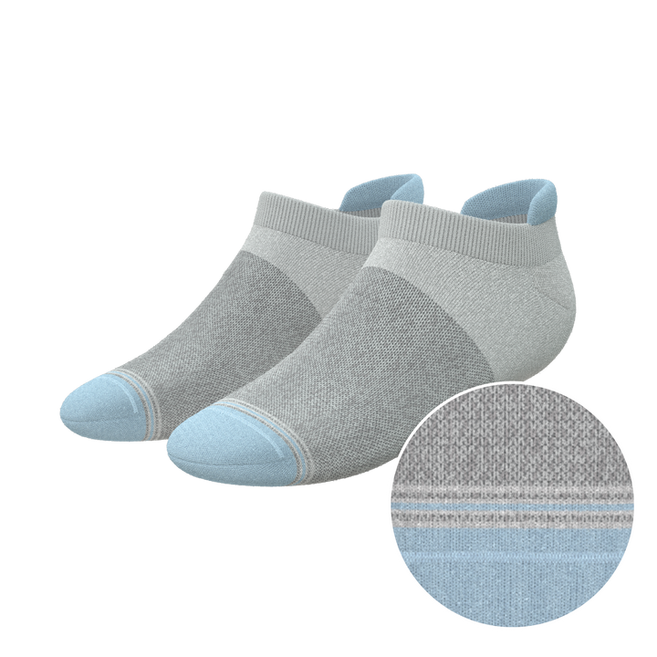 The Pacific Blue | Tri Color Block Heel Hammock™ Ankle Socks