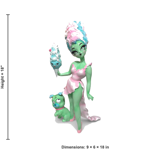 Pastel Candy Bride 18" Monster Bride w/ Igor Bulldog Figurine | Miss Fluff December Diamonds 