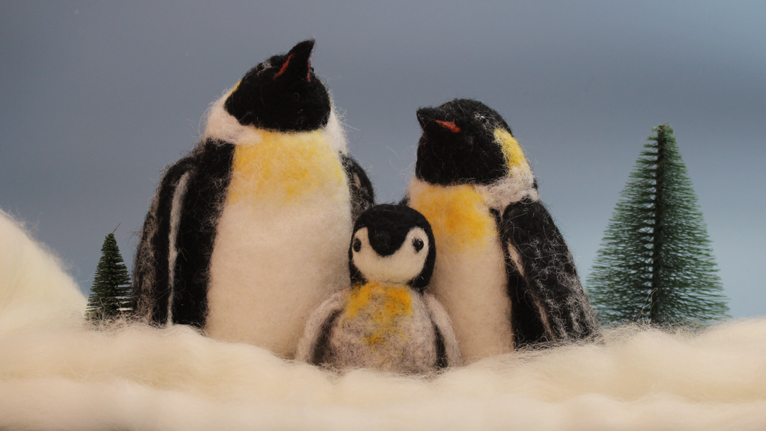 Penguin Family Needle Felting Materials Pack by The Makerss PK-PenguinFamilyMaterialsPack