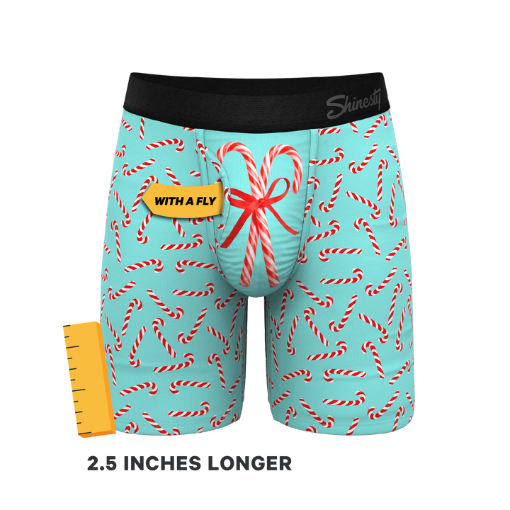 The Peppermint Pimp Canes | Candy Cane Long Leg Ball Hammock® Pouch Underwear With Fly