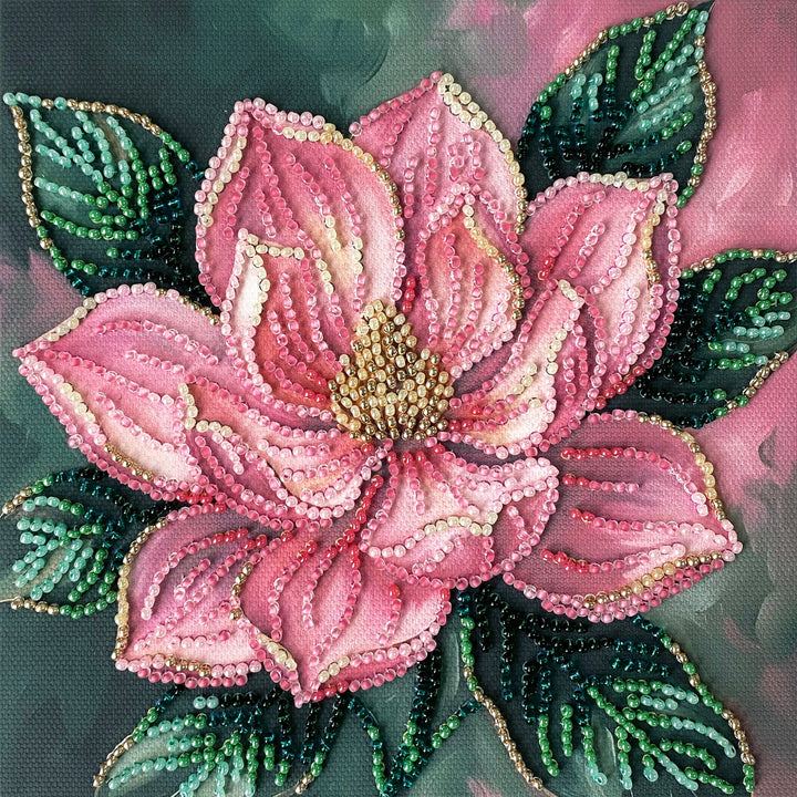 Petal Kiss Mini Bead Embroidery Kit by Abris Art AM-267