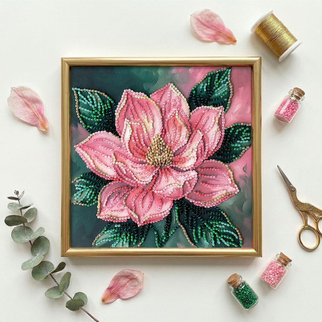 Petal Kiss Mini Bead Embroidery Kit by Abris Art AM-267