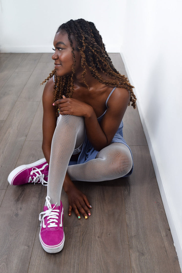 Sammy: Catch Them in These Fishnets as You Float By. Petite to Plus Size Thigh Highs