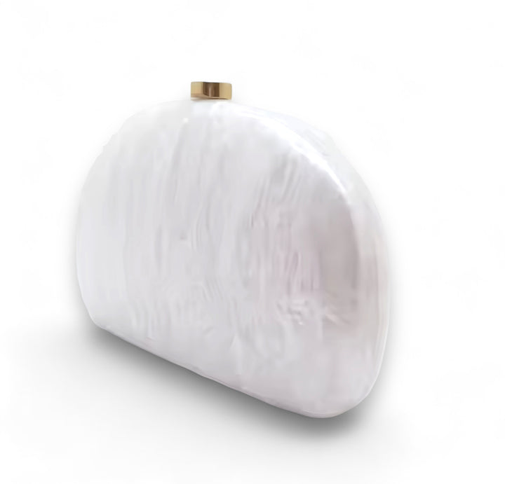 Acrylic Clutch or Crossbody Handbag - White
