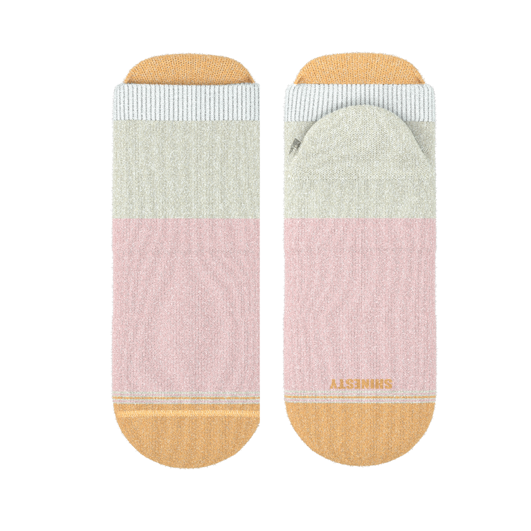 The Pinky Toes | Tri Color Block Heel Hammock™ Ankle Socks