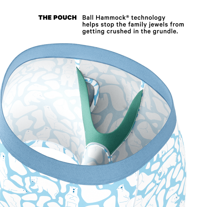 The Polar Polka | Polar Bear Scene Ball Hammock® Pouch Underwear With Fly