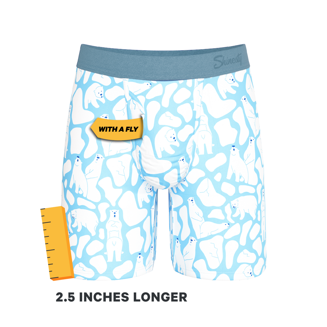 The Polar Polka | Polar Bear Scene Long Leg Ball Hammock® Pouch Underwear With Fly