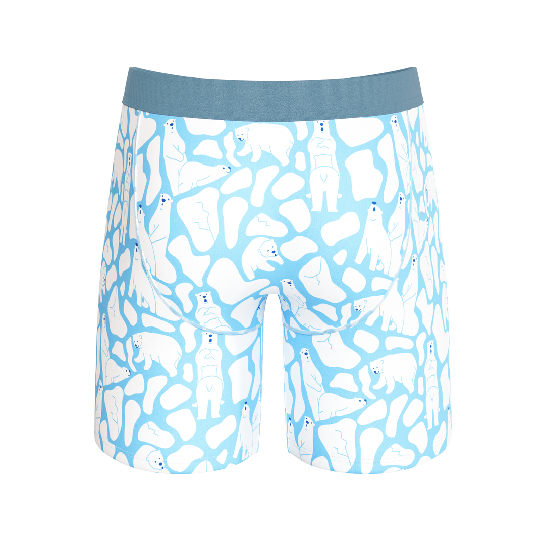 The Polar Polka | Polar Bear Scene Long Leg Ball Hammock® Pouch Underwear With Fly