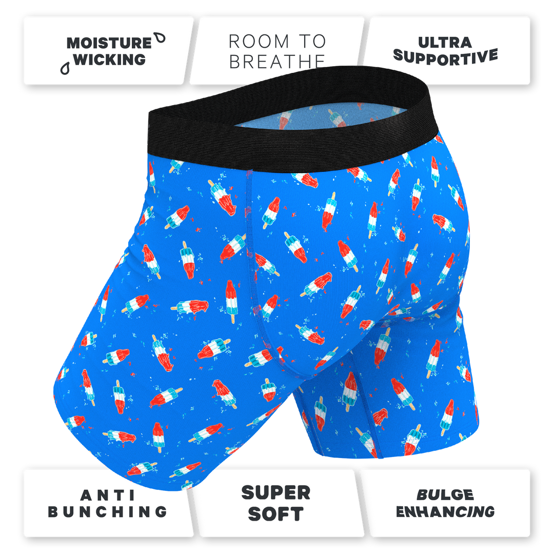 The Popsicle Stick Apex | USA Popsicle Long Leg Ball Hammock® Pouch Underwear With Fly
