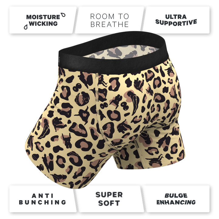 The Primal Passion | Naughty Cheetah Print Ball Hammock® Pouch Underwear With Fly