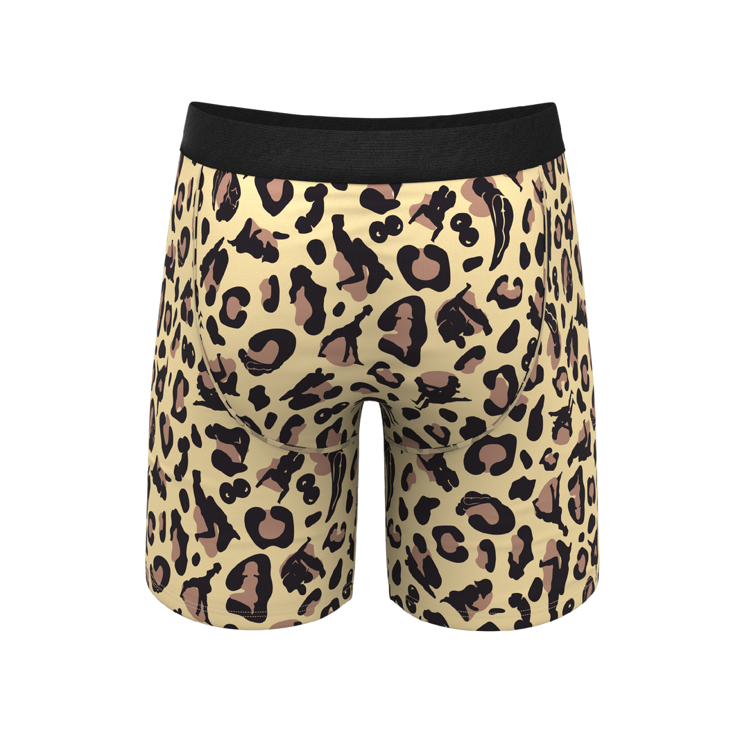 The Primal Passion | Naughty Cheetah Print Long Leg Ball Hammock® Pouch Underwear With Fly