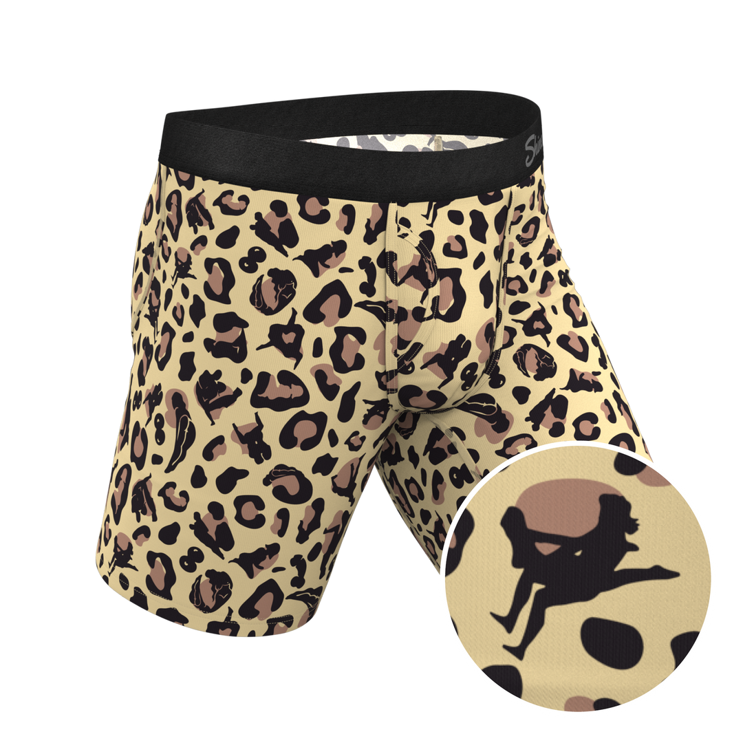 The Primal Passion | Naughty Cheetah Print Long Leg Ball Hammock® Pouch Underwear With Fly