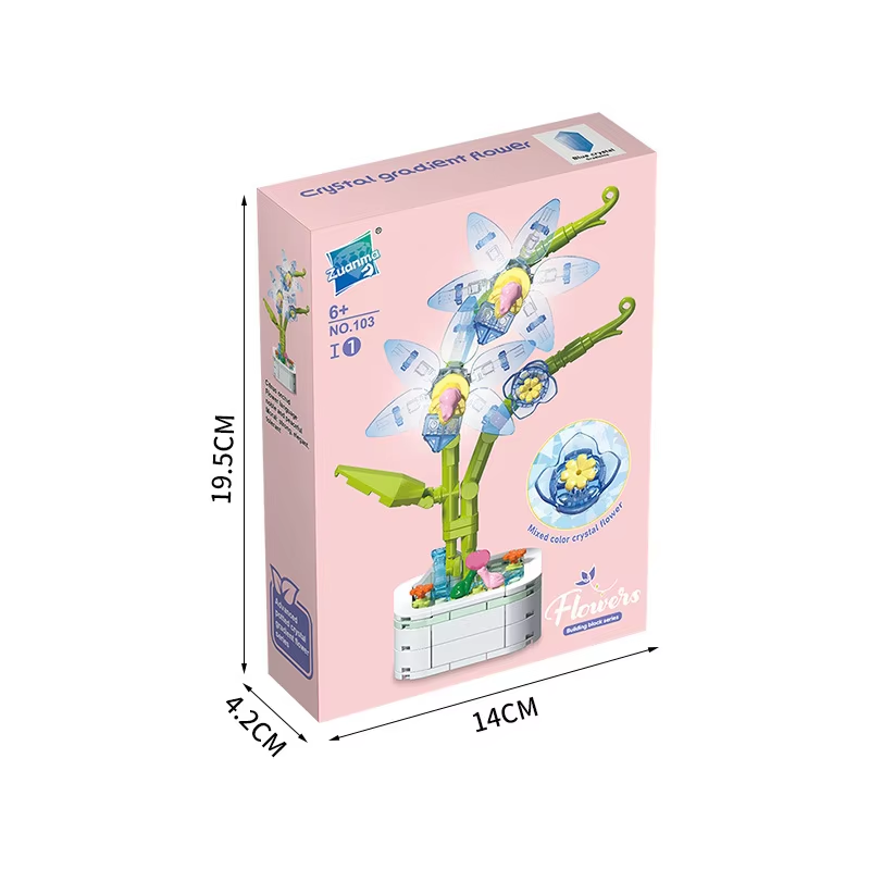 Tulip Building Brick Potted Flower F07M9-10(103)-I5