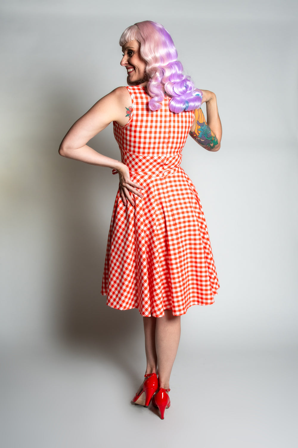 Serena Swing Dress- Tomato Gingham *sale
