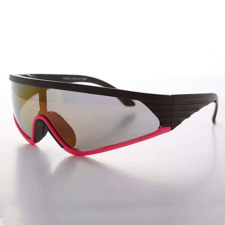 Mirror Lens Sports Wrap Vintage Sunglass - Rider