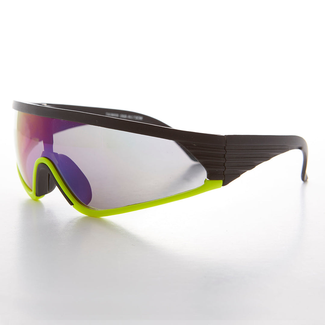 Mirror Lens Sports Wrap Vintage Sunglass - Rider