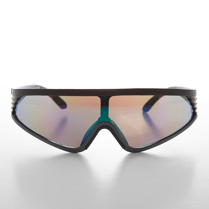 Mirror Lens Sports Wrap Vintage Sunglass - Rider