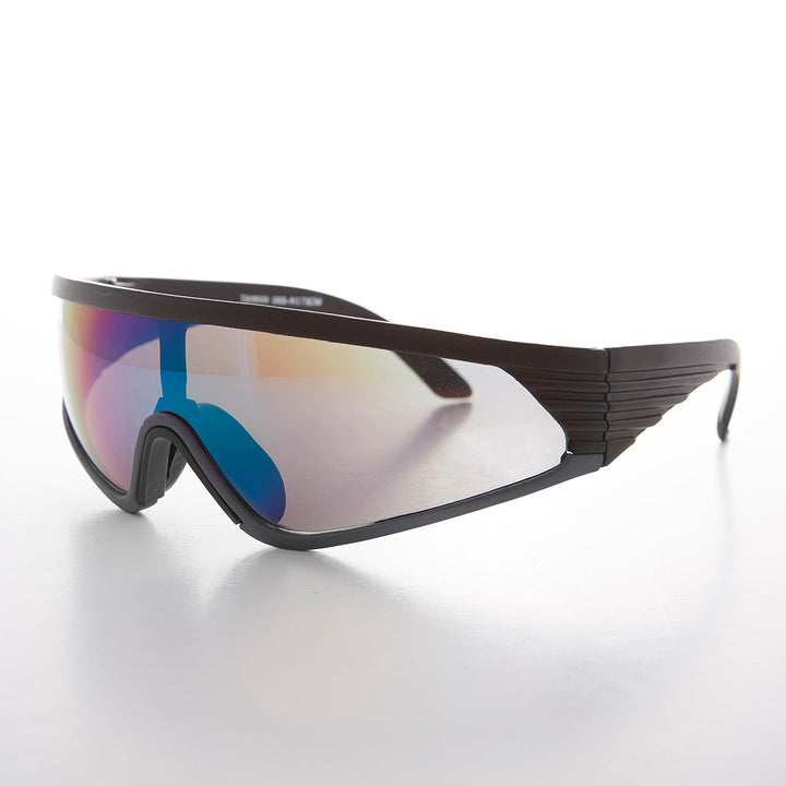 Mirror Lens Sports Wrap Vintage Sunglass - Rider