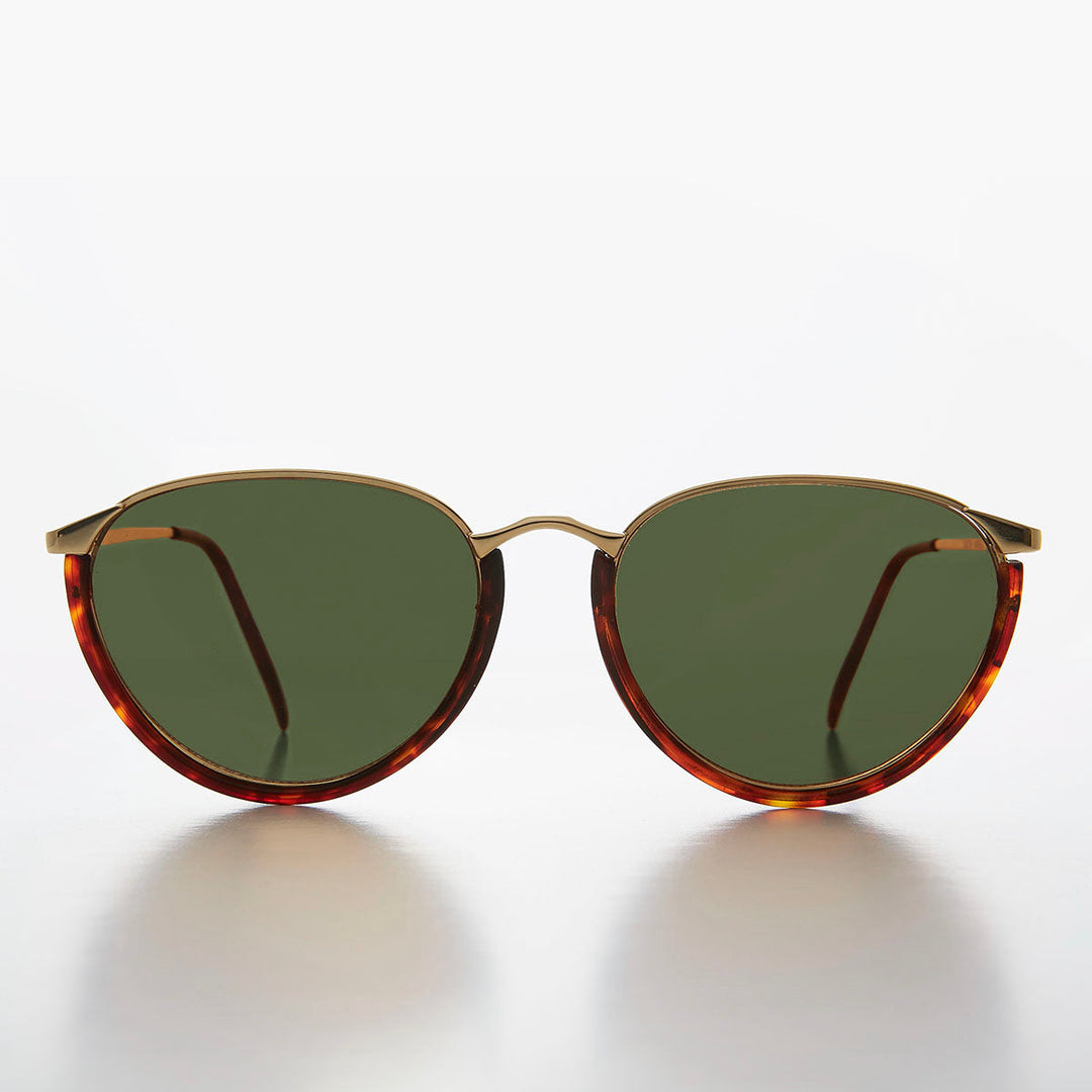 Women's Gold Brow Line 80s Vintage Sunglass - Roxie