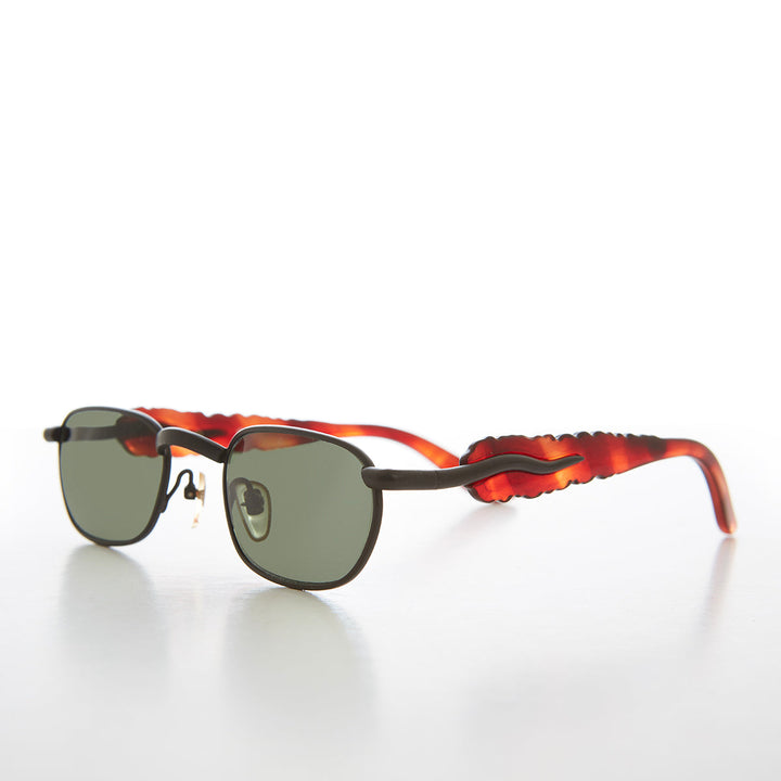 90s Unique Rectangular Vintage Sunglasses - Rusty