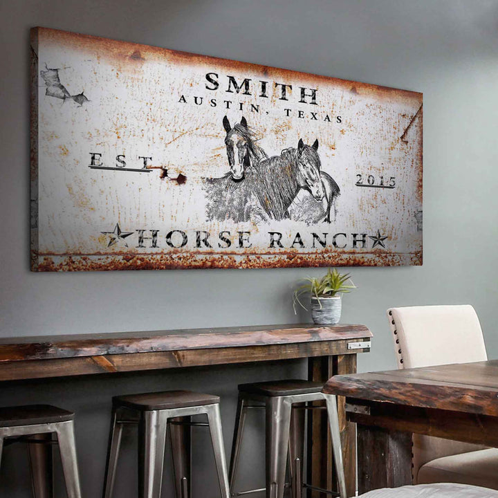 Rustic Horse Ranch Sign
