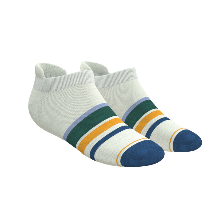 The Retro Actives | Retro Stripe Heel Hammock™ Ankle Socks