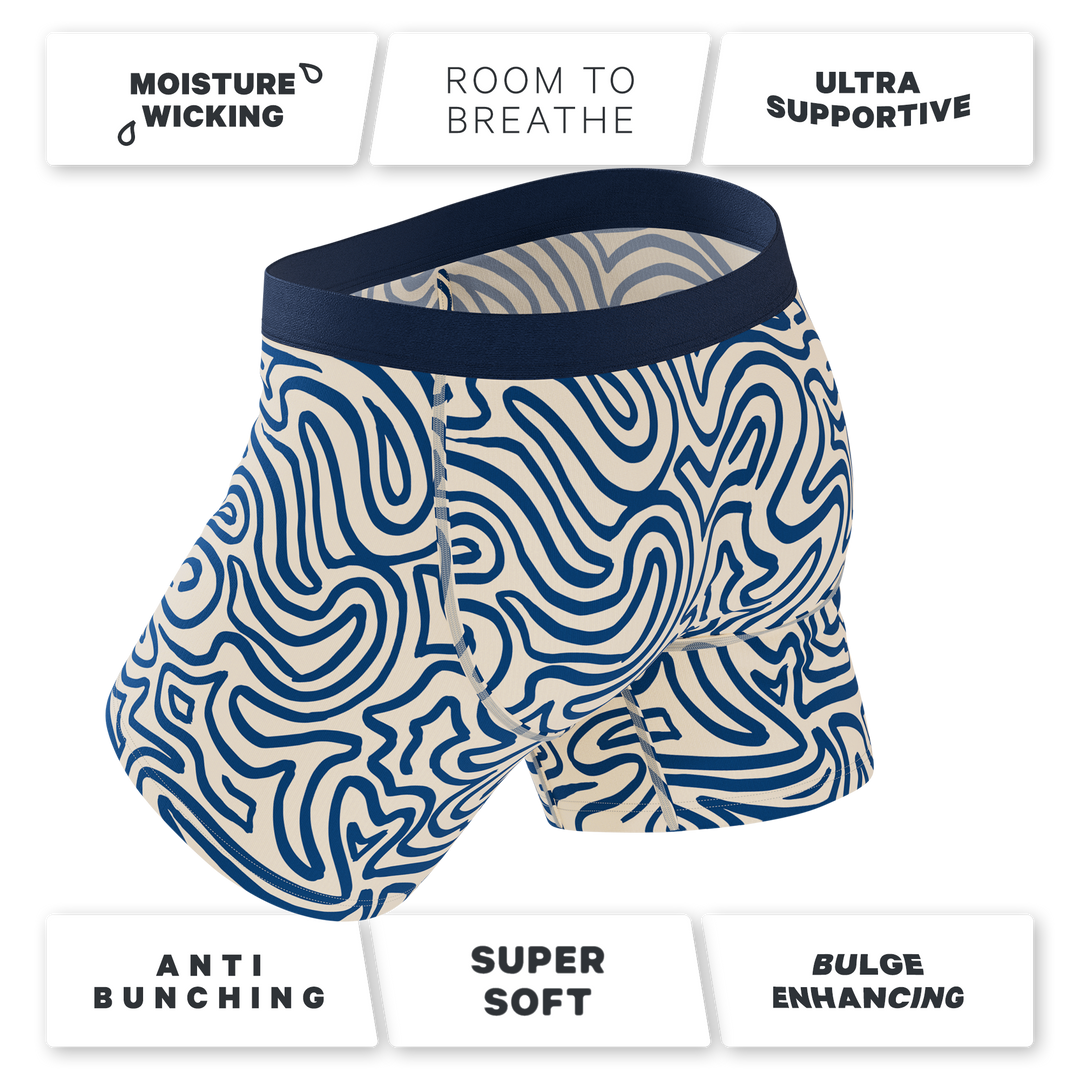 The Rio Grande | Abstract Navy Line Ball Hammock® Pouch Underwear