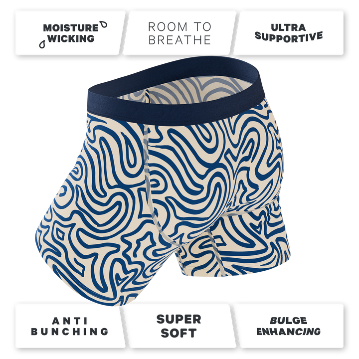 The Rio Grande | Abstract Navy Line Ball Hammock® Pouch Underwear