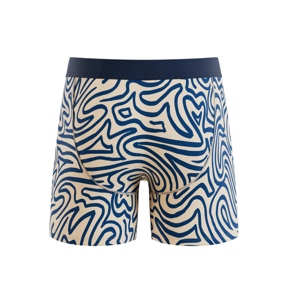 The Rio Grande | Abstract Navy Line Ball Hammock® Pouch Underwear