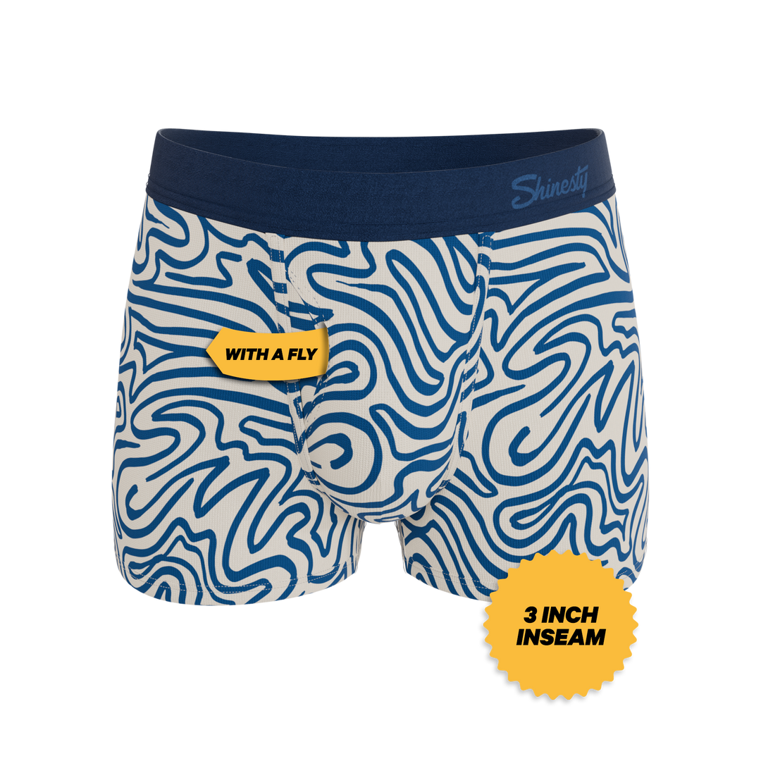 The Rio Grande | Abstract Navy Line Ball Hammock® Pouch Trunks Underwear