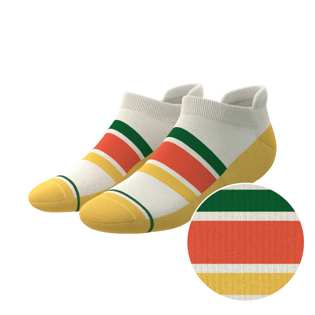 The Roller Rink | Retro Stripes Heel Hammock™ Ankle Socks