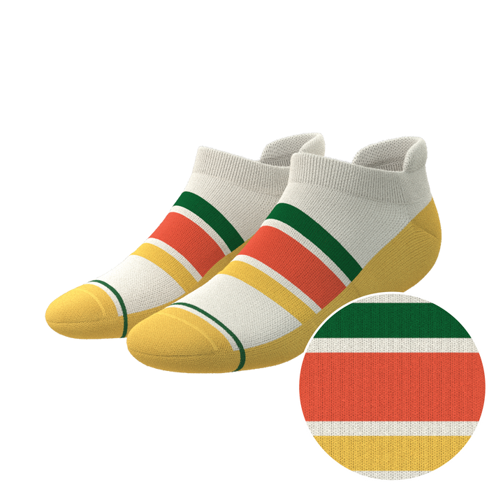 The Roller Rink | Retro Stripes Heel Hammock™ Ankle Socks