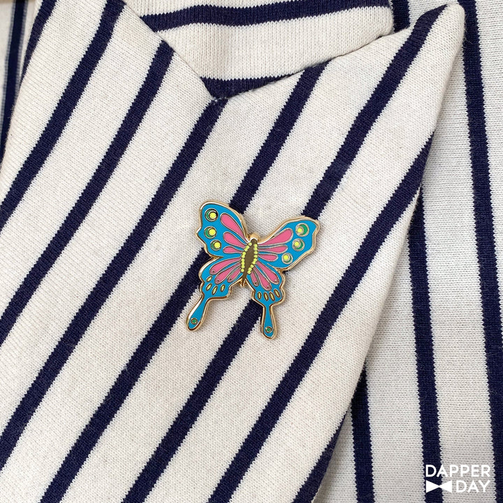 ‘Garden Party’ Butterfly Pin (Aqua)