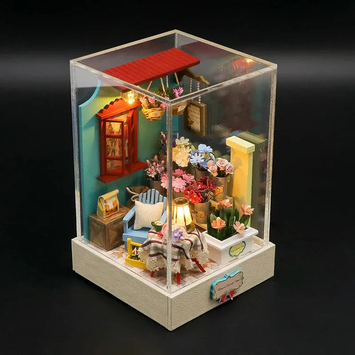 Miniature Wizardi Roombox Kit - Flower Shop Dollhouse Kit F07M5-33-S2202