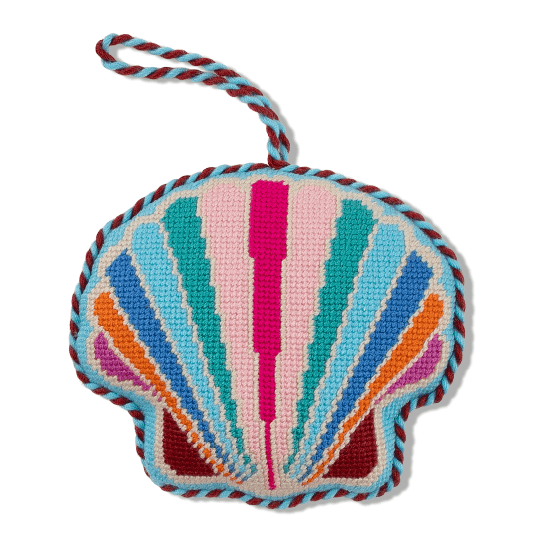 Needlepoint Icon Ornament - Seashell