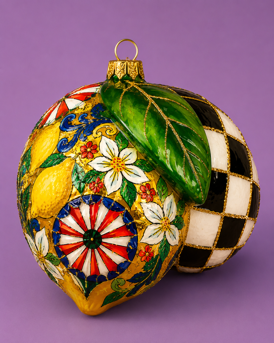 Sicilian Lemons Glass Christmas Ornament