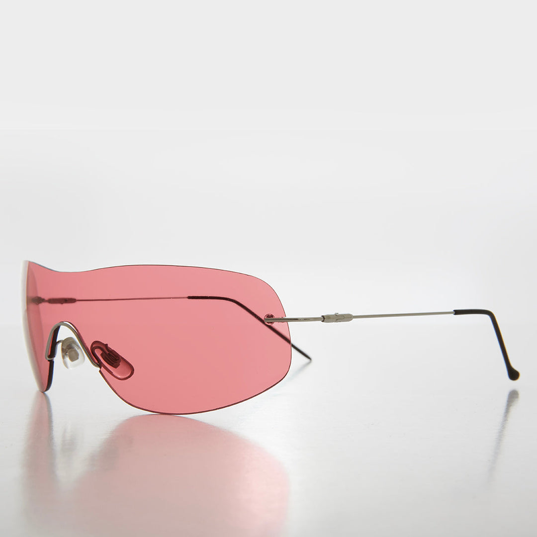 Y2K Rimless Shield Sunglasses - Stary